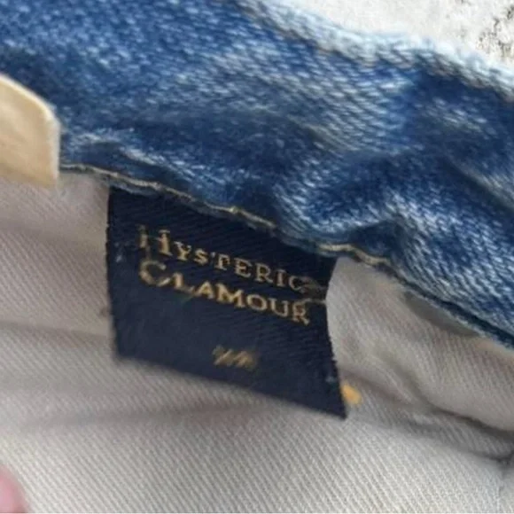 Hysteric Glamour Blue Straight Jeans with Distressed Details